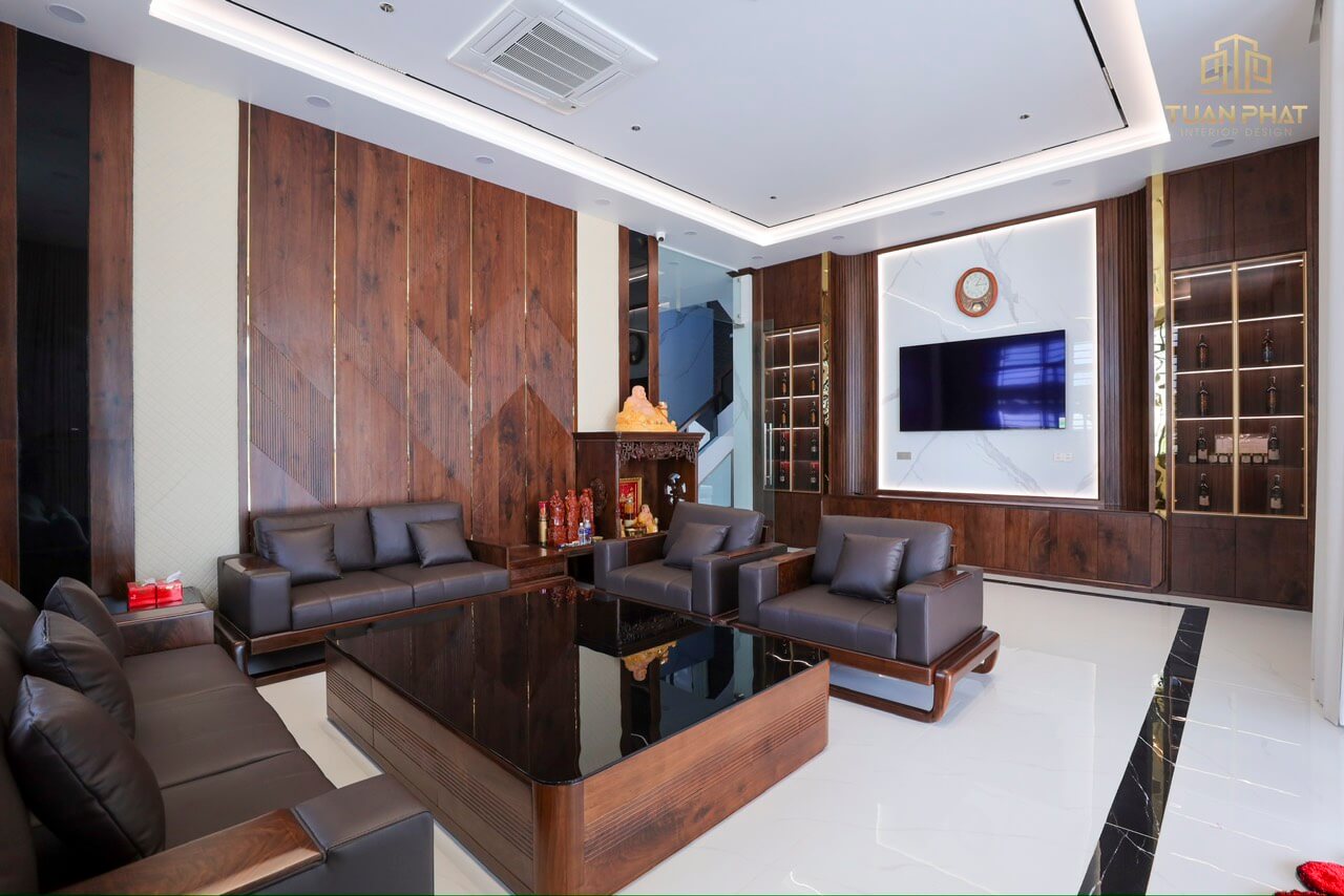 Phòng khách gỗ óc chó Cần Thơ
