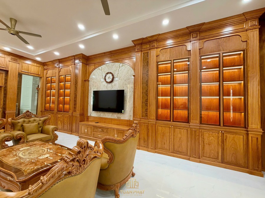 phòng khách tân cổ điển thực tế