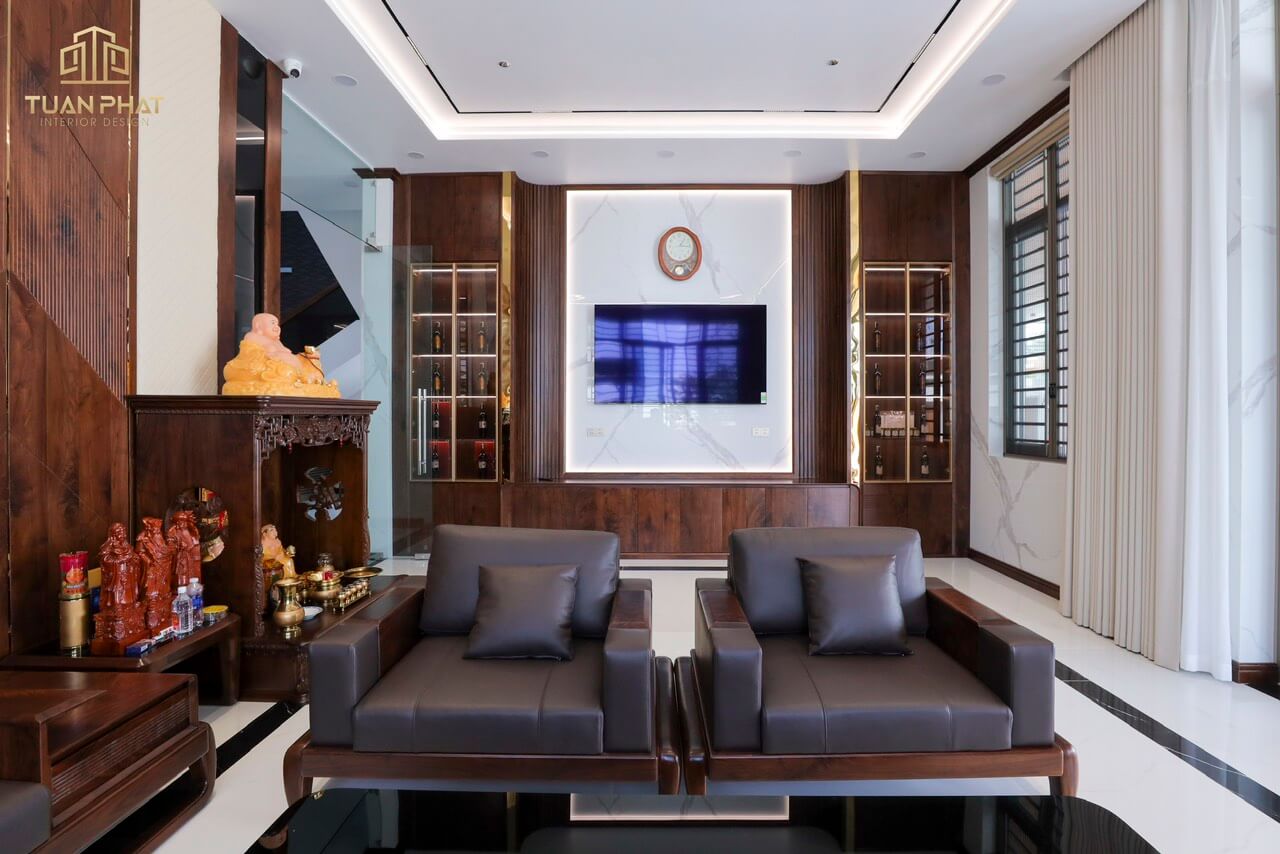 Sofa gỗ óc chó bọc da cao cấp Cần Thơ