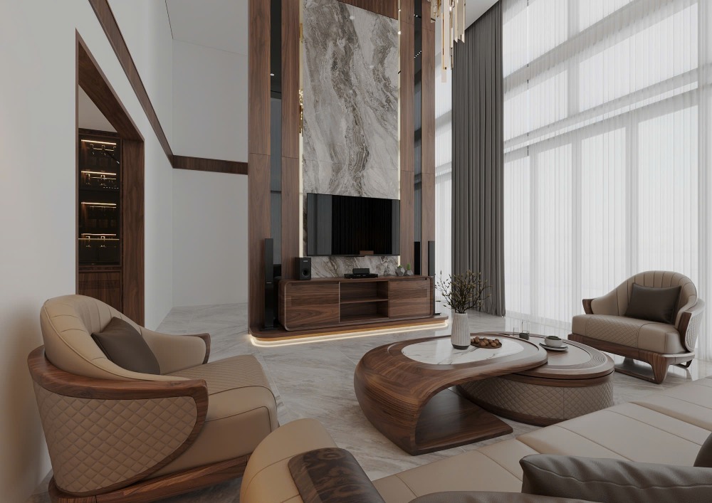 Sofa gỗ óc chó cao cấp