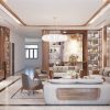 Sofa gỗ óc chó socola phối da