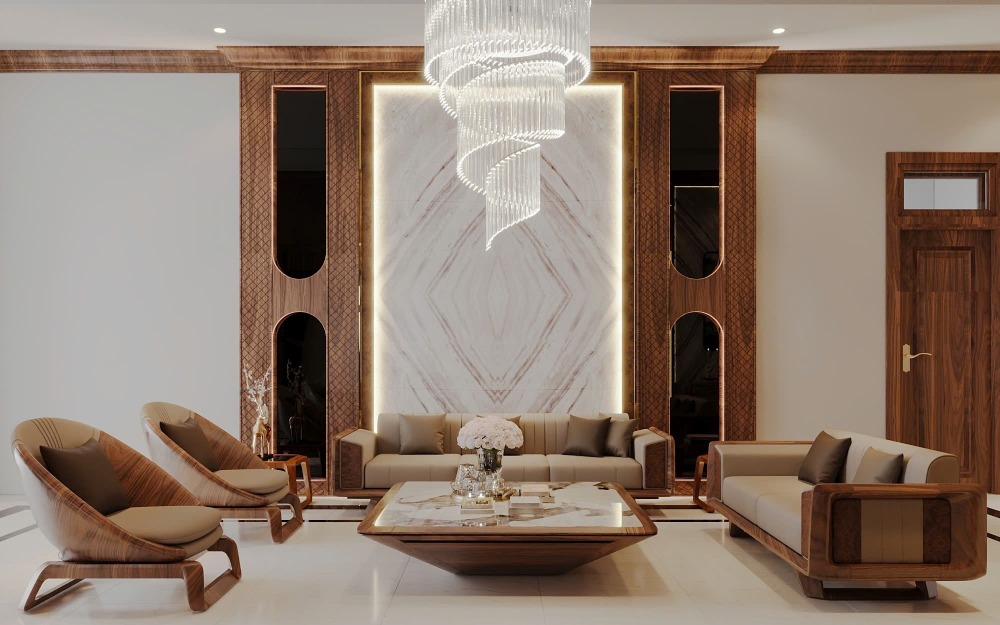 Sofa gỗ óc chó phối da cao cấp