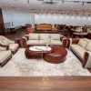 Sofa gỗ óc chó phối da