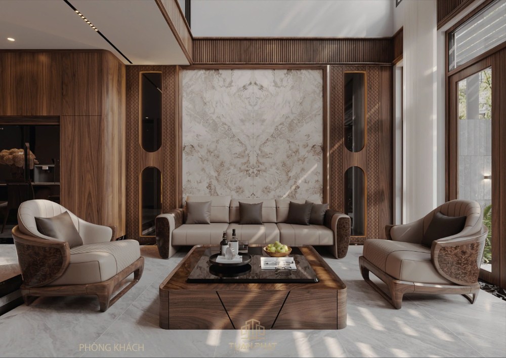 Sofa gỗ óc chó phối nu óc chó