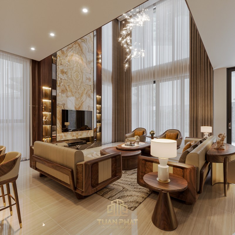 Sofa gỗ óc chó sang trọng