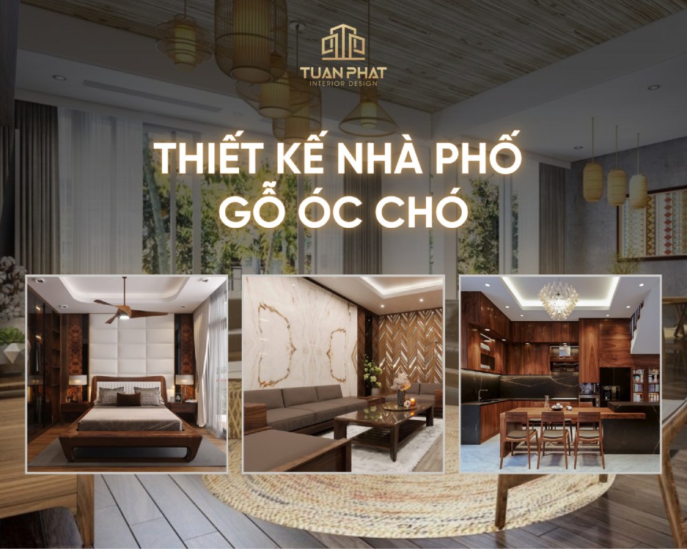 thiết kế nhà phố gỗ óc chó