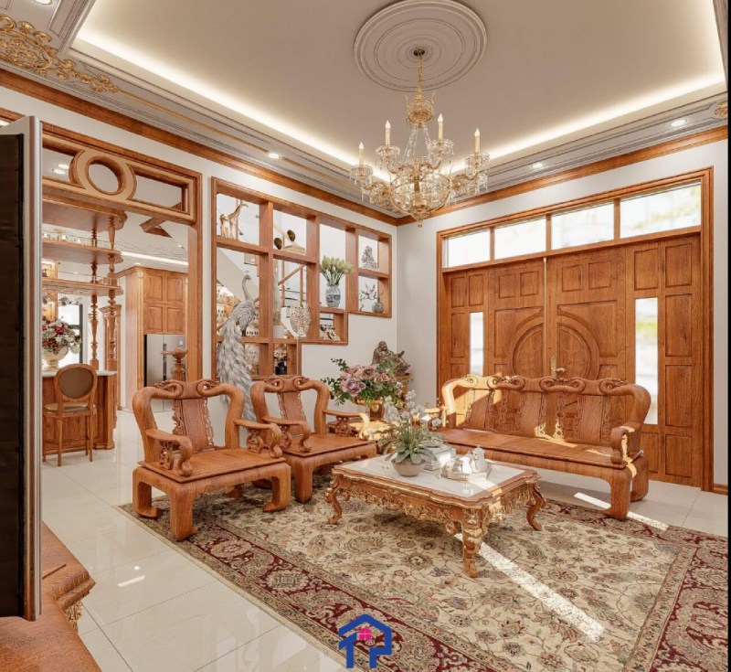 thiết kế phòng khách cổ điển