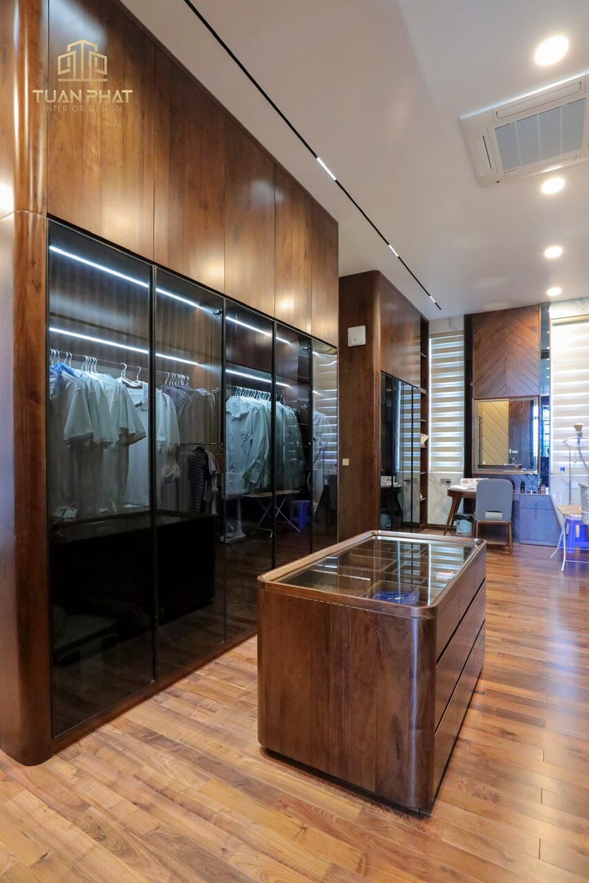 tủ và đảo trang sức gỗ óc chó Cần Thơ