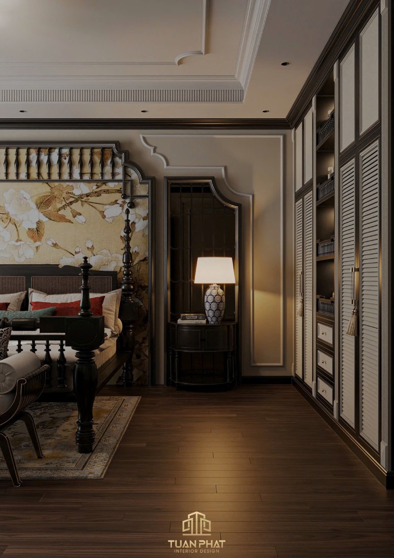 Vách tường phào chỉ Indochine