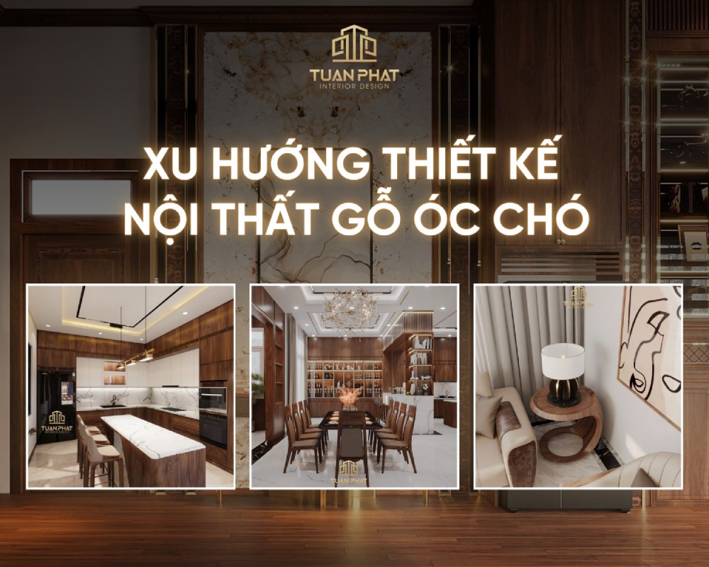 xu hướng thiết kế nội thất gỗ óc chó hiện đại