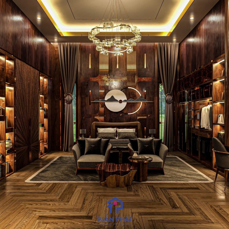 mẫu biệt thự luxury gỗ óc chó tphcm