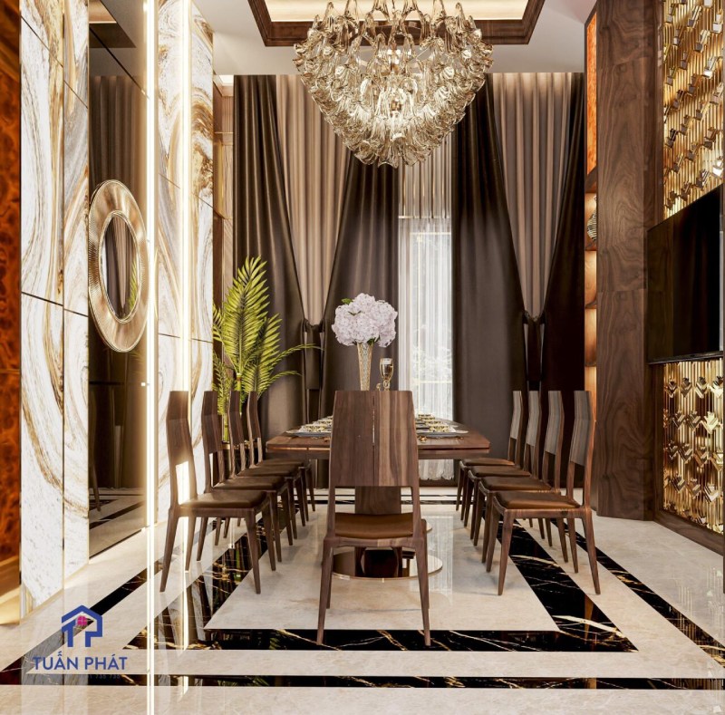 mẫu thiết kế biệt thự gỗ óc chó luxury