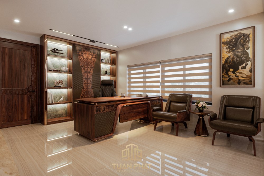 mẫu thiết kế nội thất phòng làm việc biệt thự