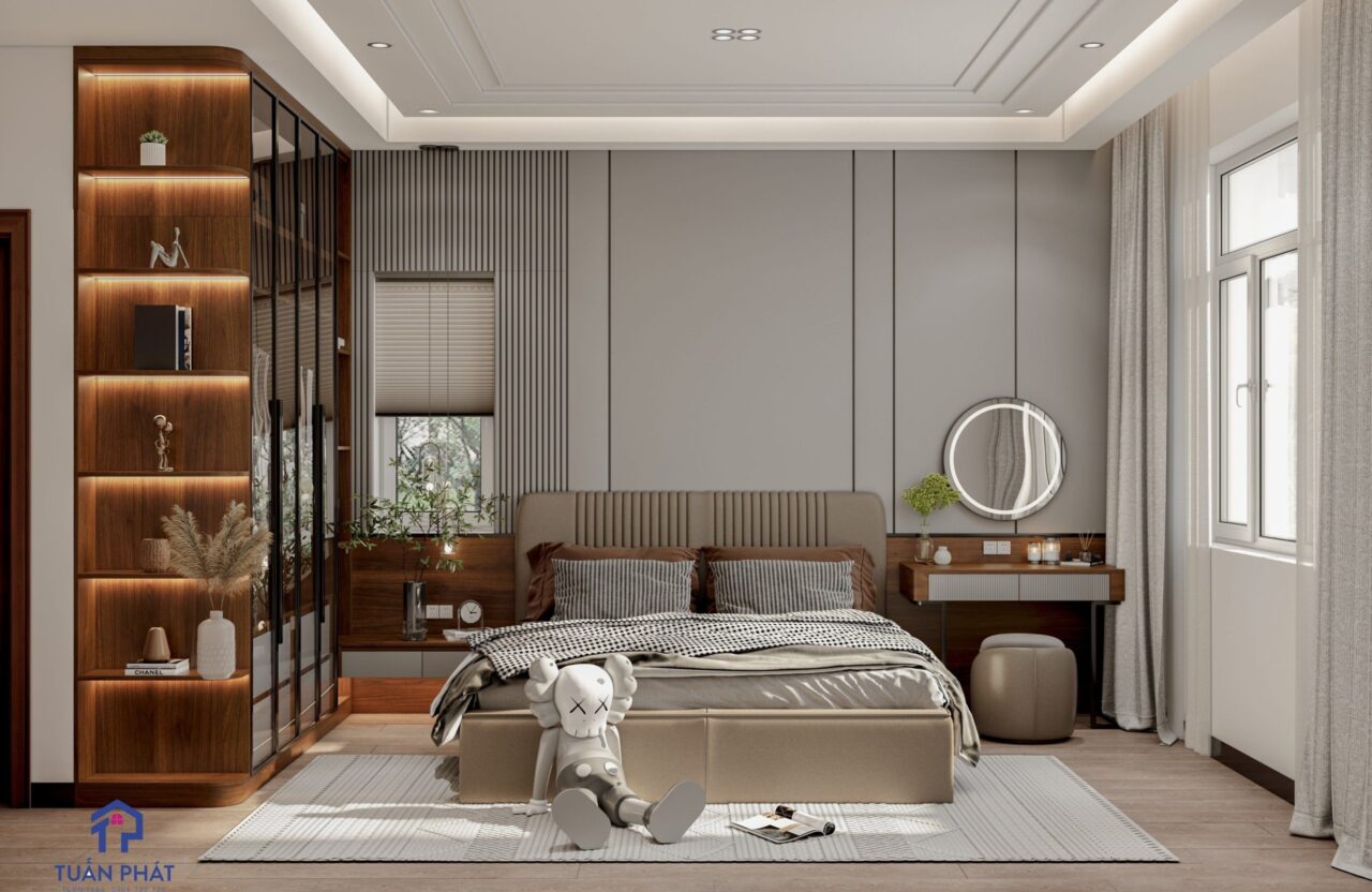 nội thất biệt thự gỗ óc chó bình phước